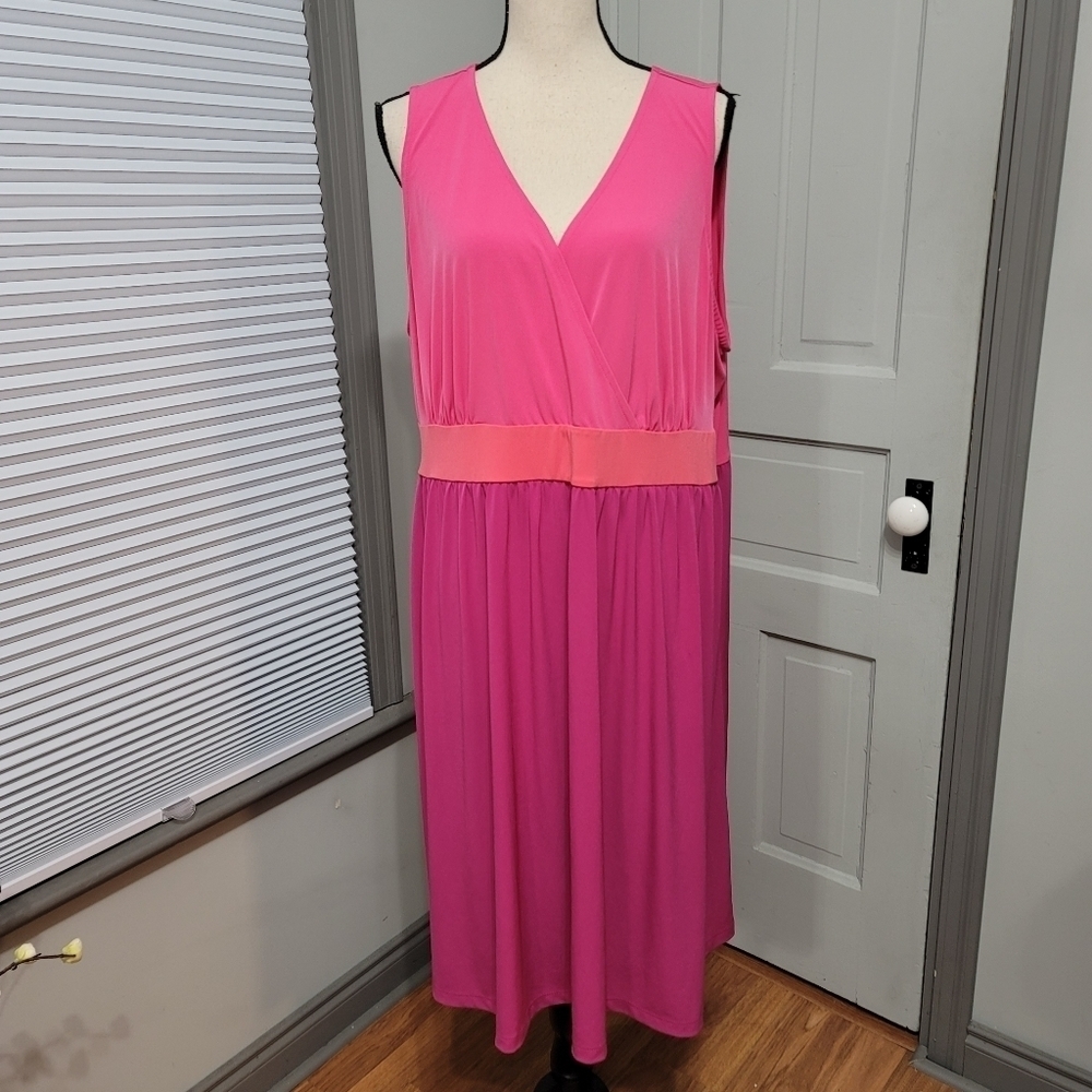 LANE Bryant Colorblock Spliced Midi Dress
